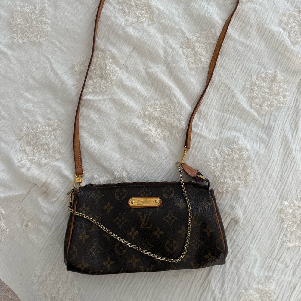 Louis Vuitton Monogram Crossbody Bag with Gold Accents